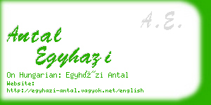 antal egyhazi business card